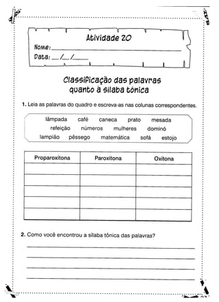 Oficina para casa 3º ano