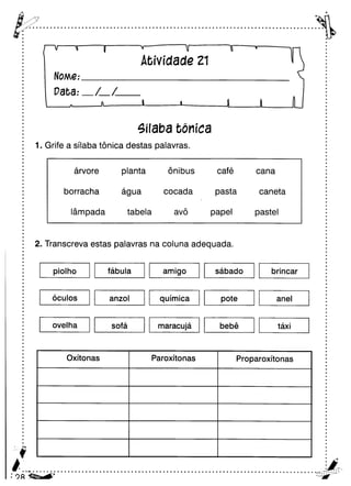 Oficina para casa 3º ano