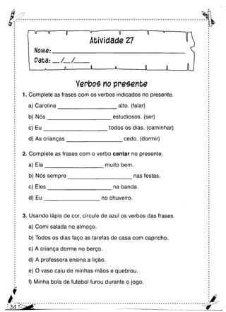 Oficina para casa 3º ano