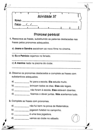 Oficina para casa 3º ano