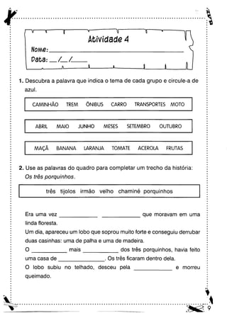 Oficina para casa 3º ano
