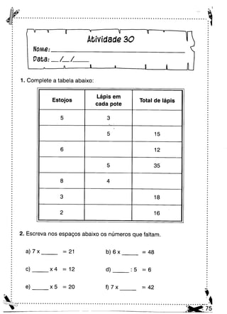 Oficina para casa 3º ano
