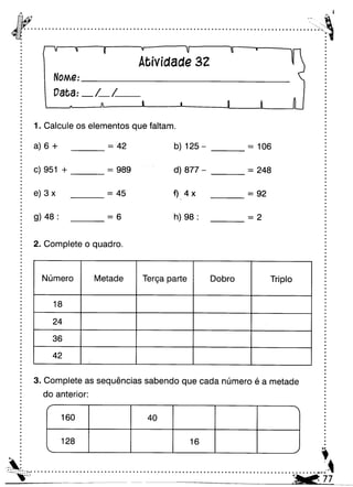 Oficina para casa 3º ano