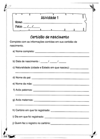 Oficina para casa 3º ano