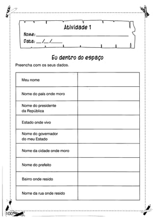 Oficina para casa 3º ano