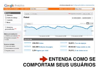 ENTENDA COMO SE
COMPORTAM SEUS USUÁRIOS
 