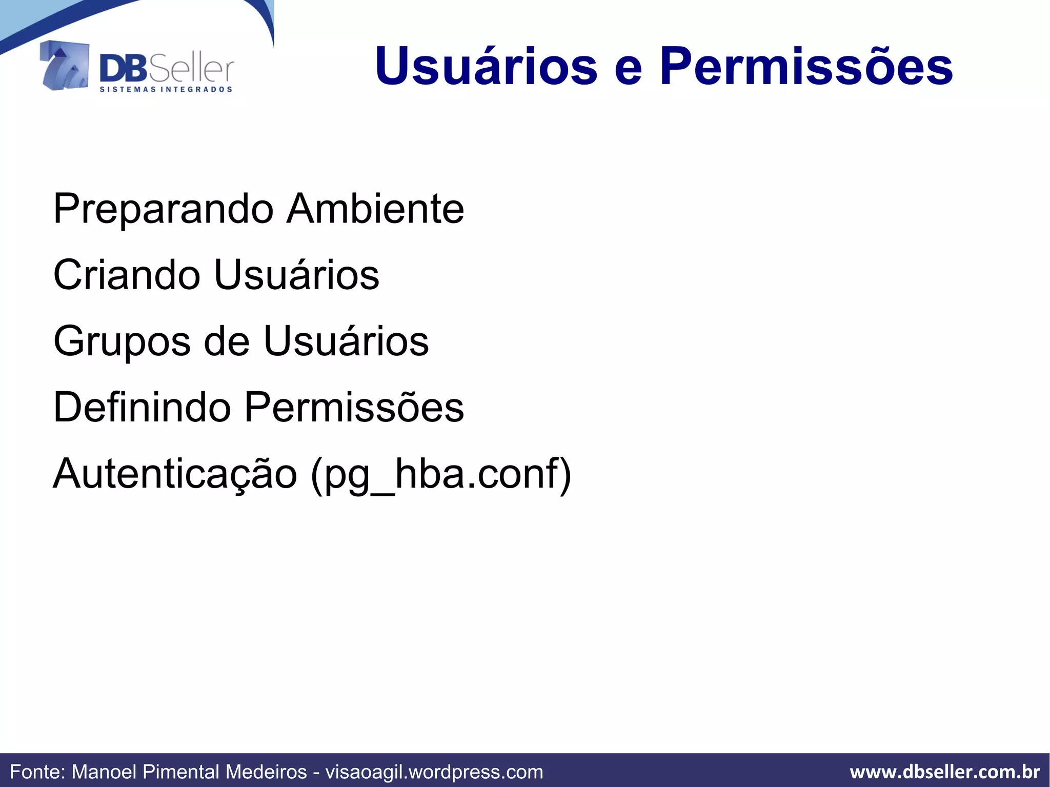 Usuários e Permissões 