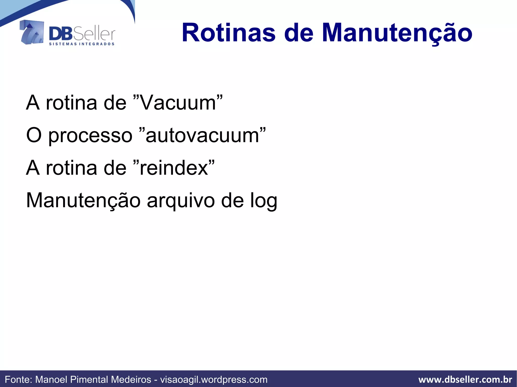 Iniciando/Parando o Servidor PostgreSQL 