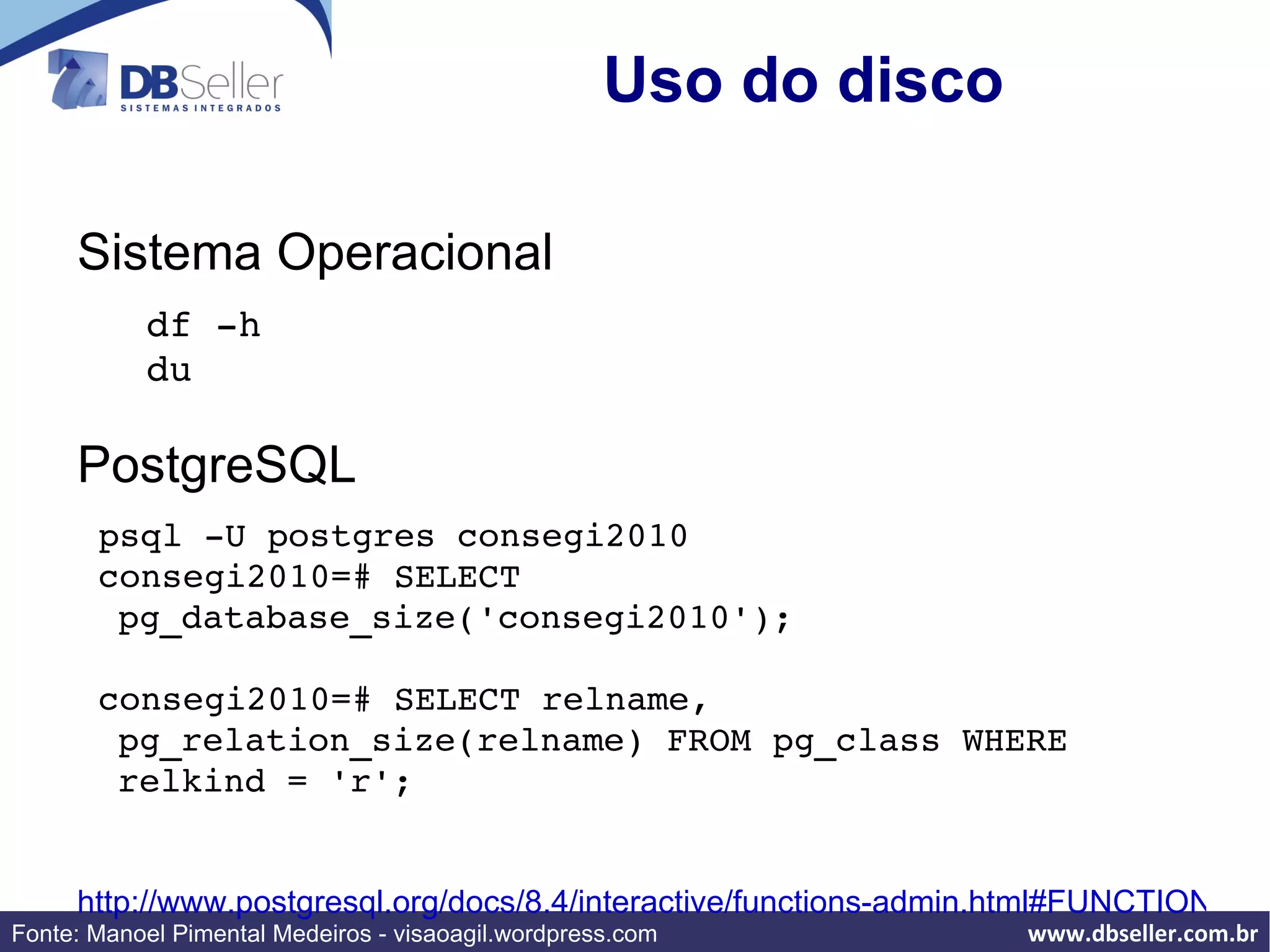 Entendendo e Trabalhando com Clusters Exercício Criar um cluster chamado ”consegi” 