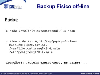 Usuário ”postgres” S.O. Encapsular atividades em um único usuário Usuário ”postgres” que executa binários 