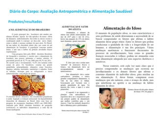 Produtos/resultados
Diário do Corpo: Avaliação Antropométrica e Alimentação Saudável
 