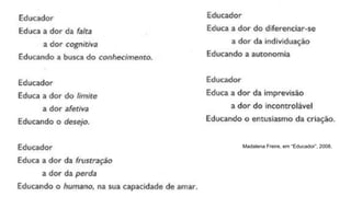 Madalena Freire, em “Educador”, 2008.
 