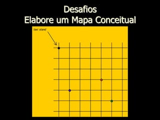  O problema do TaxistaA um motorista de táxi é dado um determinado território de uma cidade, mostrada abaixo. Todas as viagens se originam no ponto de táxi. Em uma noite, o motorista é solicitado apenas três vezes. Em cada momento, ele pega passageiros em um dos cruzamentos indicados no mapa. Para passar o tempo, ele considera todas as possíveis rotas que ele poderia ter tomado. A cada parada, pergunta se poderia ter escolhido uma rota mais curta.Qual é o caminho mais curto a partir do ponto de táxi para cada ponto? Como você sabe que é o mais curto? Há mais de um caminho mais curto para cada ponto? Se não, porquê? Se sim, quantos? Justifique sua resposta. 