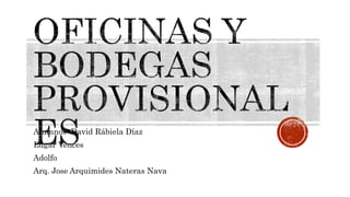 Alumnos: David Rábiela Díaz
Edgar Vences
Adolfo
Arq. Jose Arquimides Nateras Nava
 