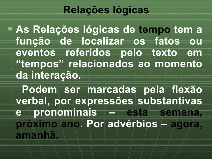 Nesse Trecho A Palavra Logo Estabelece Uma Relação De