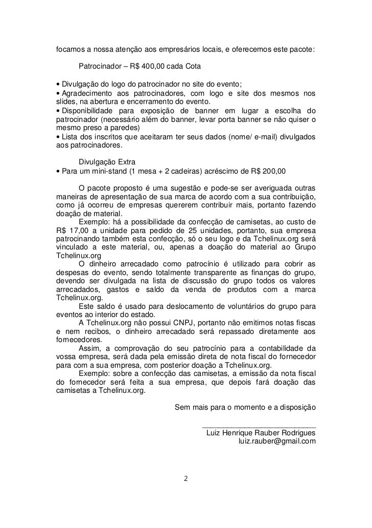 Oficio Patrocinador Tchelinux