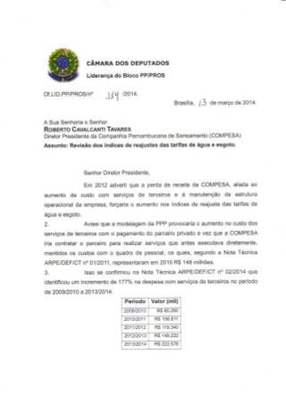 Oficio 144 2014-revisao de indices_agua_esgoto_ compesa