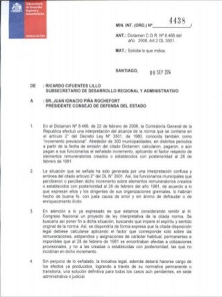 Oficio Nº 4438 del 08/09/2014 Subdere a Consejo de Defensa del Estado (CDE)