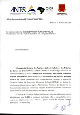 Ofício Conjunto - ANTC - CNSP - Transparência no BNDES