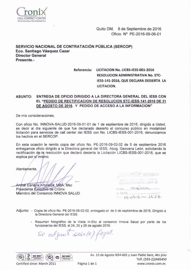 Oficio n° pe 2016-09-06-01