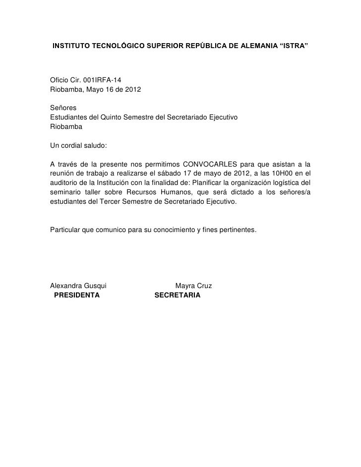 Oficios invitaciones
