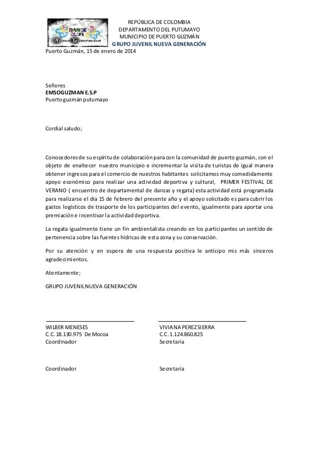 Oficio solucitud de patrocinio