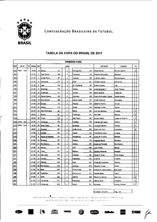 Tabela da Copa do Brasil 2011