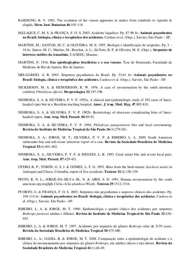 Acidentes Ofídicos - 