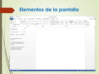 Elementos de la pantalla
 