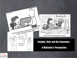 Insights, Data and the Consumer : 
 
A Marketer’s Perspective
 