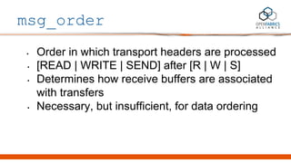 msg_order
• Order in which transport headers are processed
• [READ | WRITE | SEND] after [R | W | S]
• Determines how rece...
