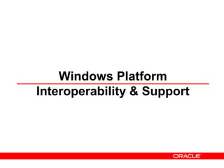 Windows Platform
Interoperability & Support
 