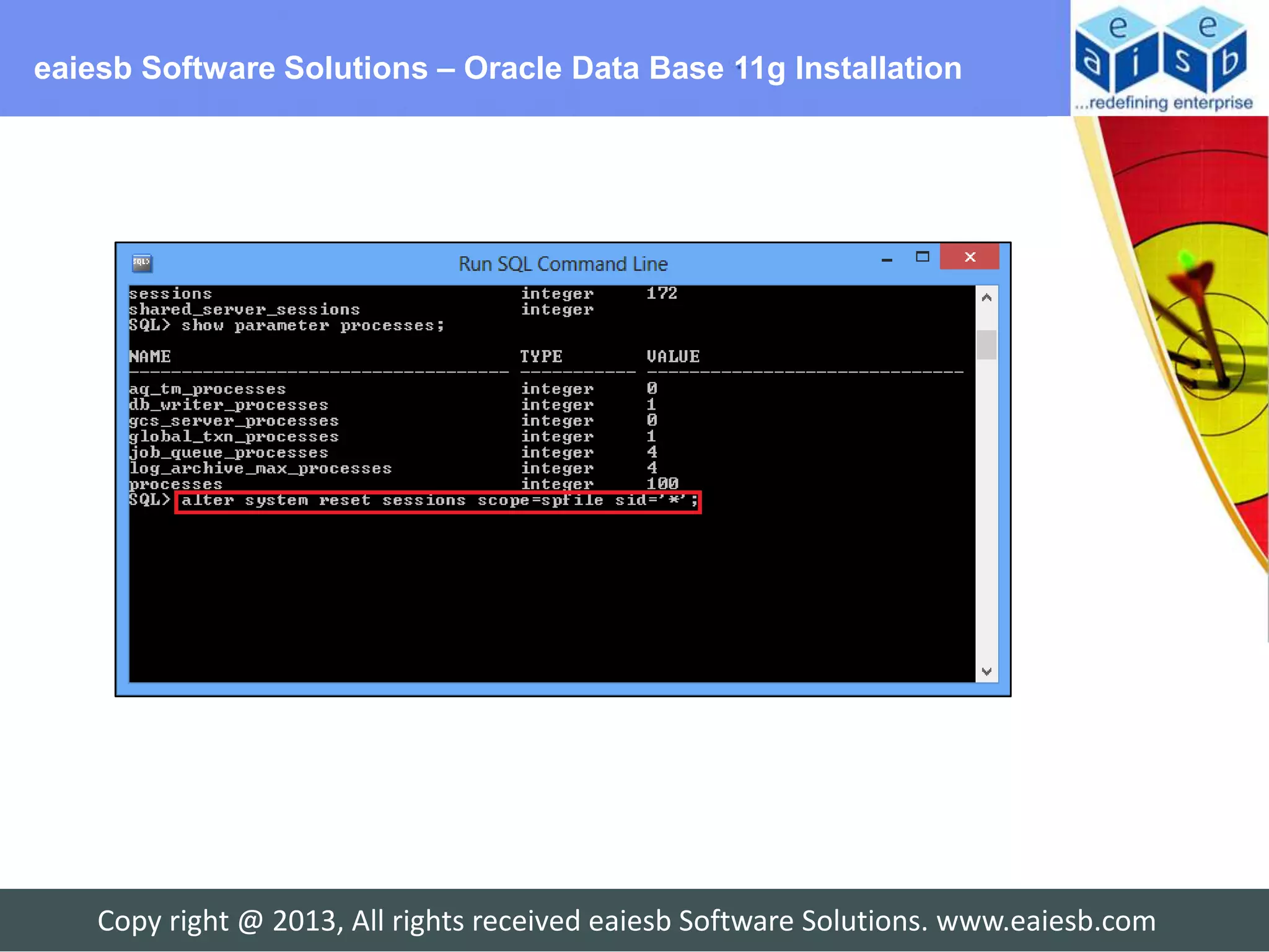 eaiesb Software Solutions – Oracle Data Base 11g Installation




    Copy right @ 2013, All rights received eaiesb Software Solutions. www.eaiesb.com
 