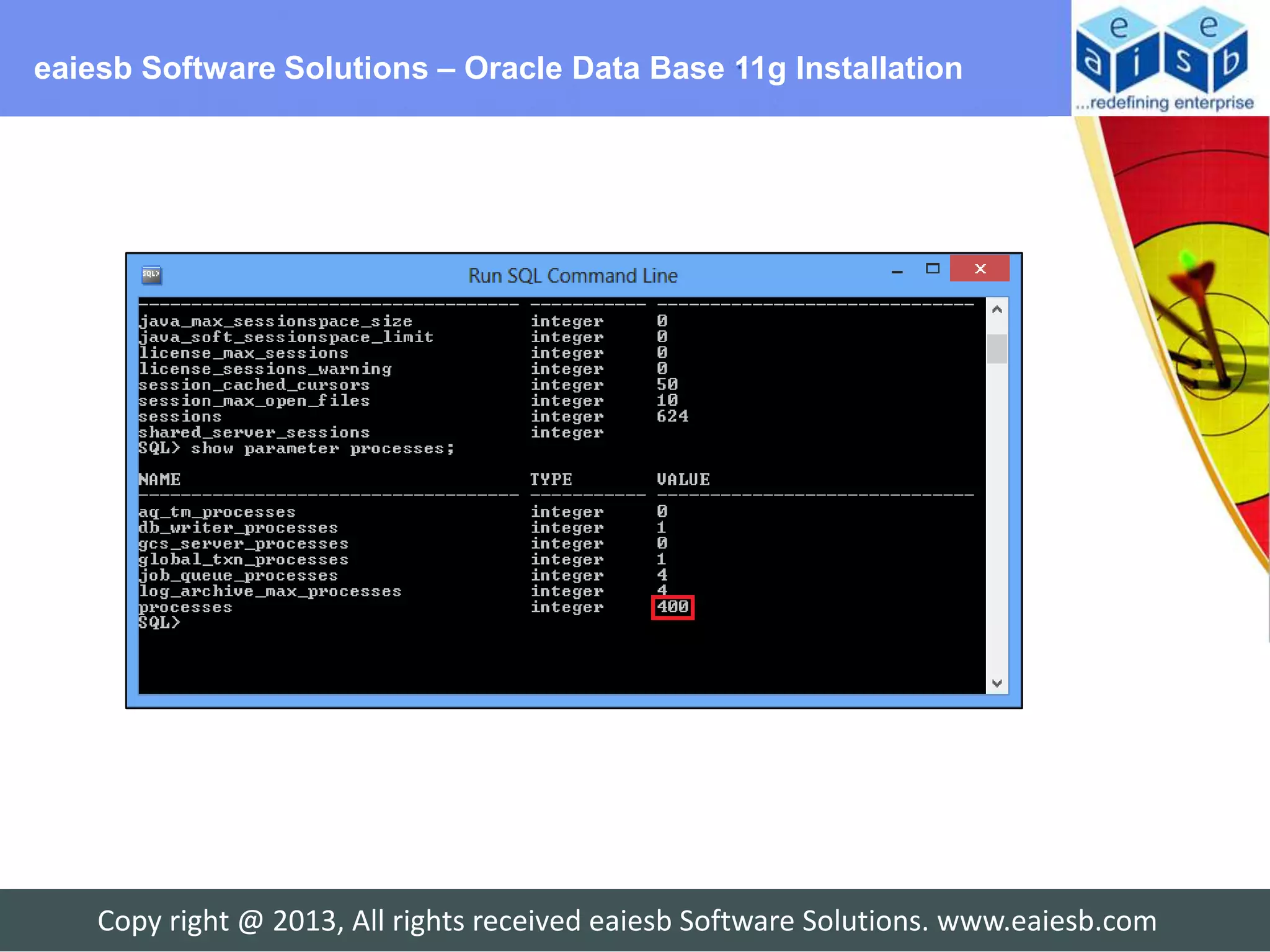 eaiesb Software Solutions – Oracle Data Base 11g Installation




    Copy right @ 2013, All rights received eaiesb Software Solutions. www.eaiesb.com
 