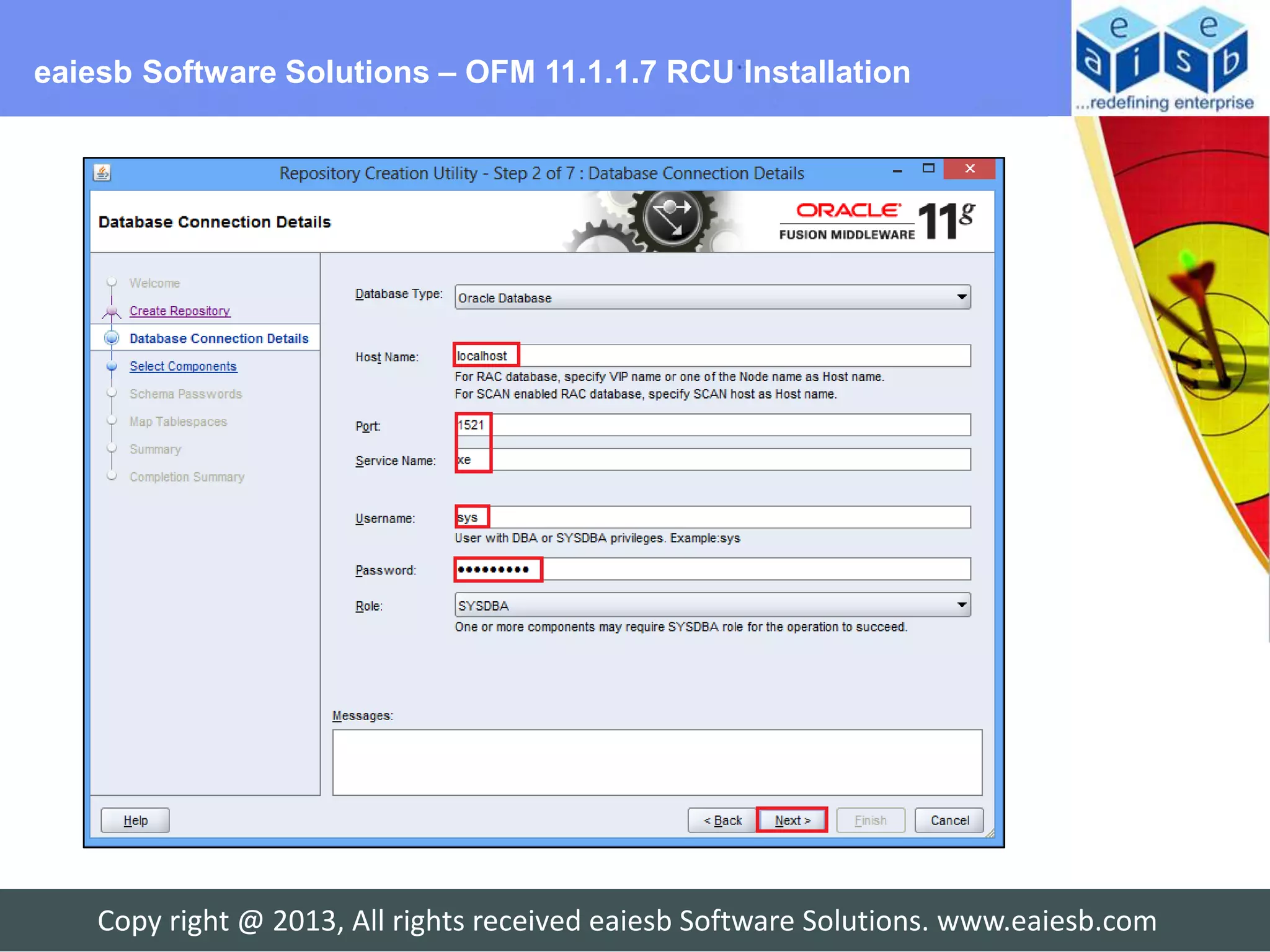 eaiesb Software Solutions – OFM 11.1.1.7 RCU Installation




    Copy right @ 2013, All rights received eaiesb Software Solutions. www.eaiesb.com
 