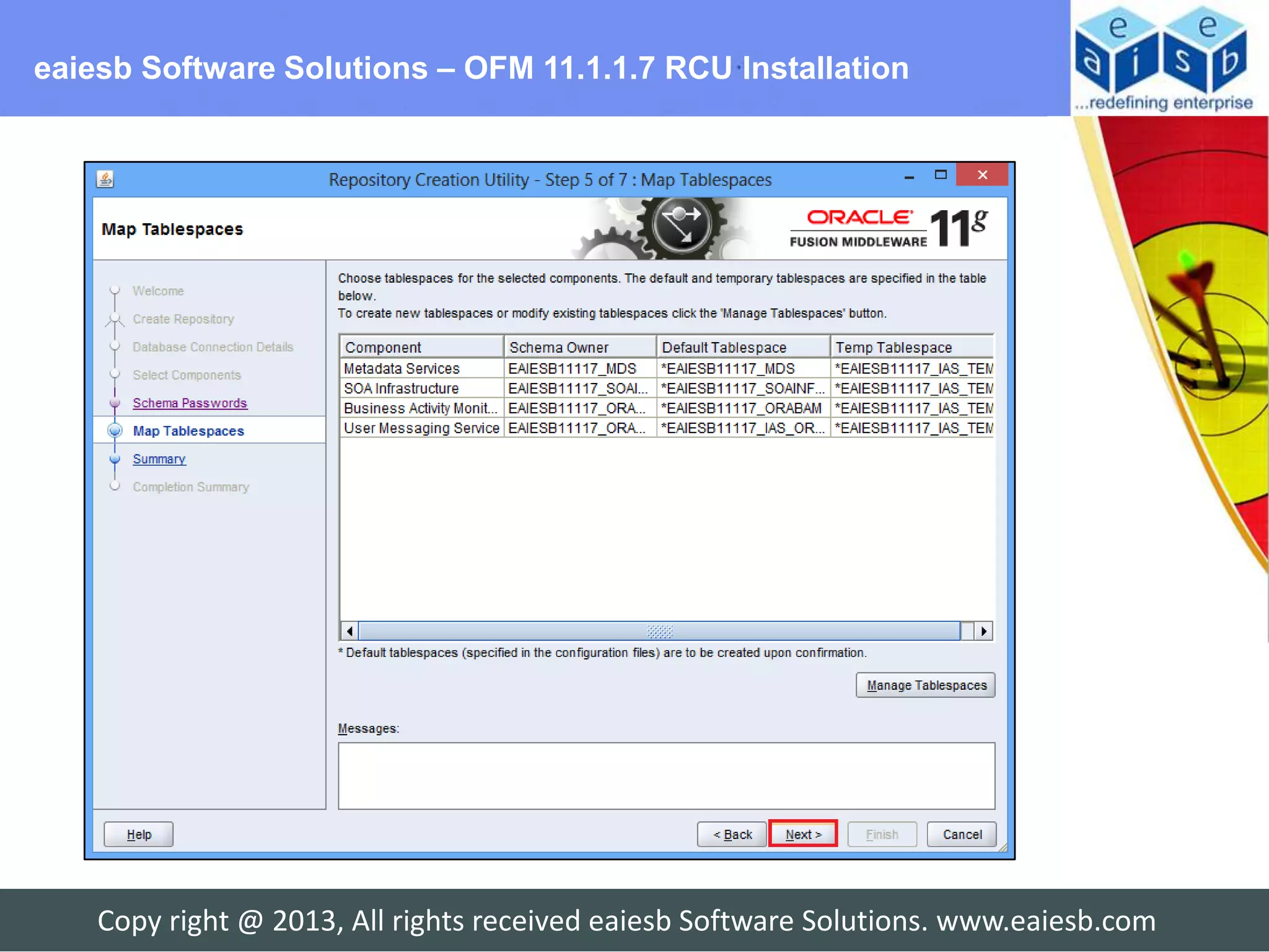 eaiesb Software Solutions – OFM 11.1.1.7 RCU Installation




    Copy right @ 2013, All rights received eaiesb Software Solutions. www.eaiesb.com
 