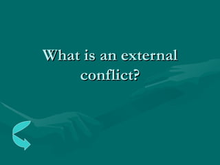 What is an external conflict? 