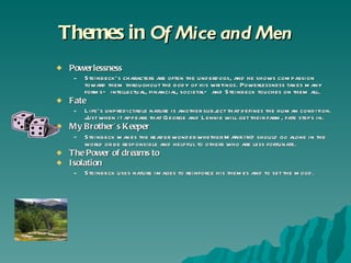 Of Mice and Men Theme and Overview | PPT