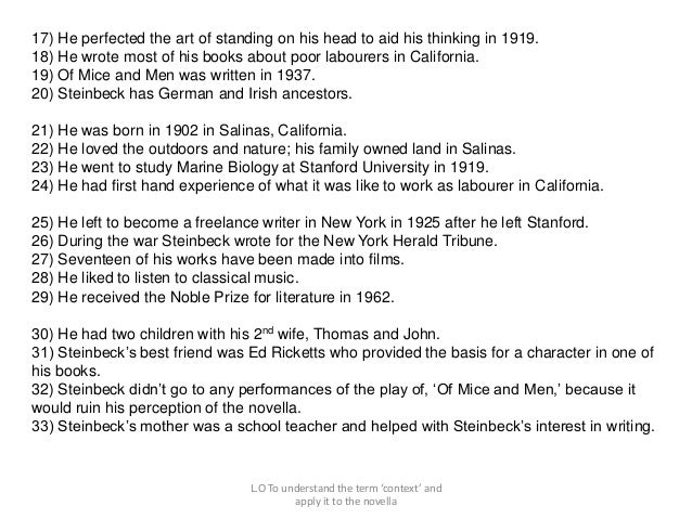 of mice and men literature exam major works data sheet of mice and men