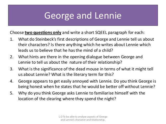 Lennie small character analysis essay