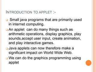 Applet programming | PPT