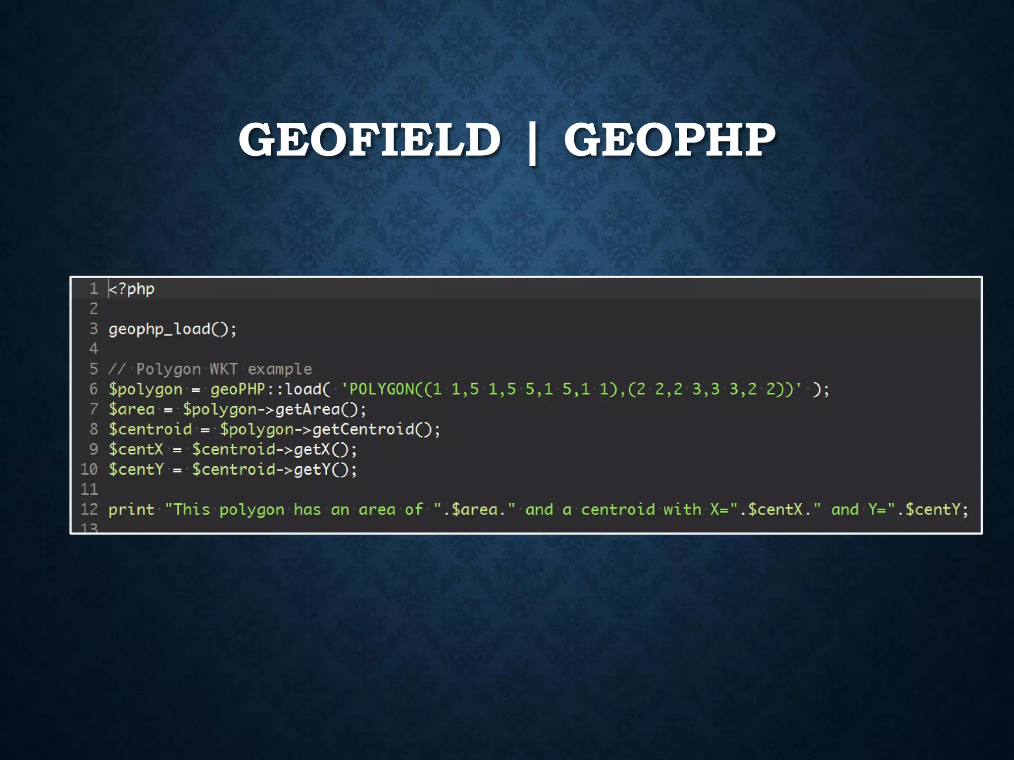 GEOFIELD | GEOPHP

 