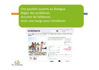 Une 
posi4on 
ouverte 
au 
dialogue. 
Régler 
des 
problèmes. 
Assumer 
les 
faiblesses. 
Avoir 
une 
marge 
pour 
s’améliorer. 
 