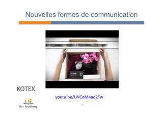 Nouvelles formes de communication 
youtu.be/UVCoM4ao2Tw 
33 
KOTEX 
 