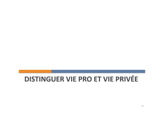 DISTINGUER 
VIE 
PRO 
ET 
VIE 
PRIVÉE 
51 
 