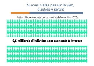 Si vous n’êtes pas sur le web, 
d’autres y seront 
hPps://www.youtube.com/watch?v=y_ibtdI7IZc 
 