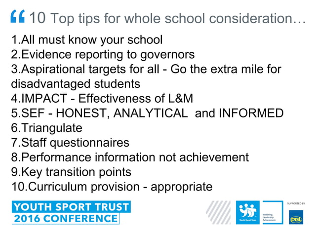 2016 Conference - Top tips for connecting PE to the new Ofsted Common ...
