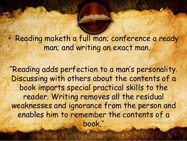 Reading maketh a full man explanation image