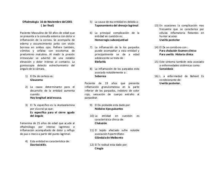 Oftalmologia Examenes 1 1