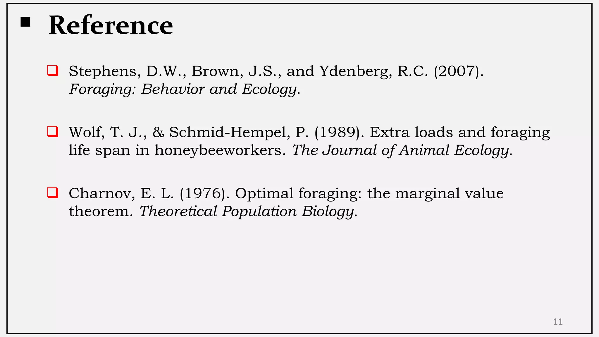 Optimal Foraging Theory (OFT) | PDF